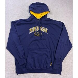 Cadre Michigan Wolverines Hoodie Mens XXL Navy Blue Yellow Embroidered Pullover